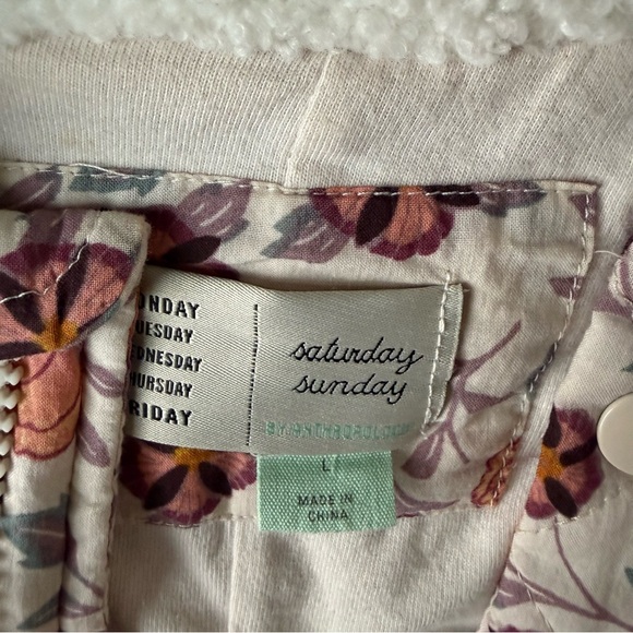 Anthropologie Saturday Sunday Boho Quilted Floral Bomber Jacket - Size Large - Picture 2 of 7
